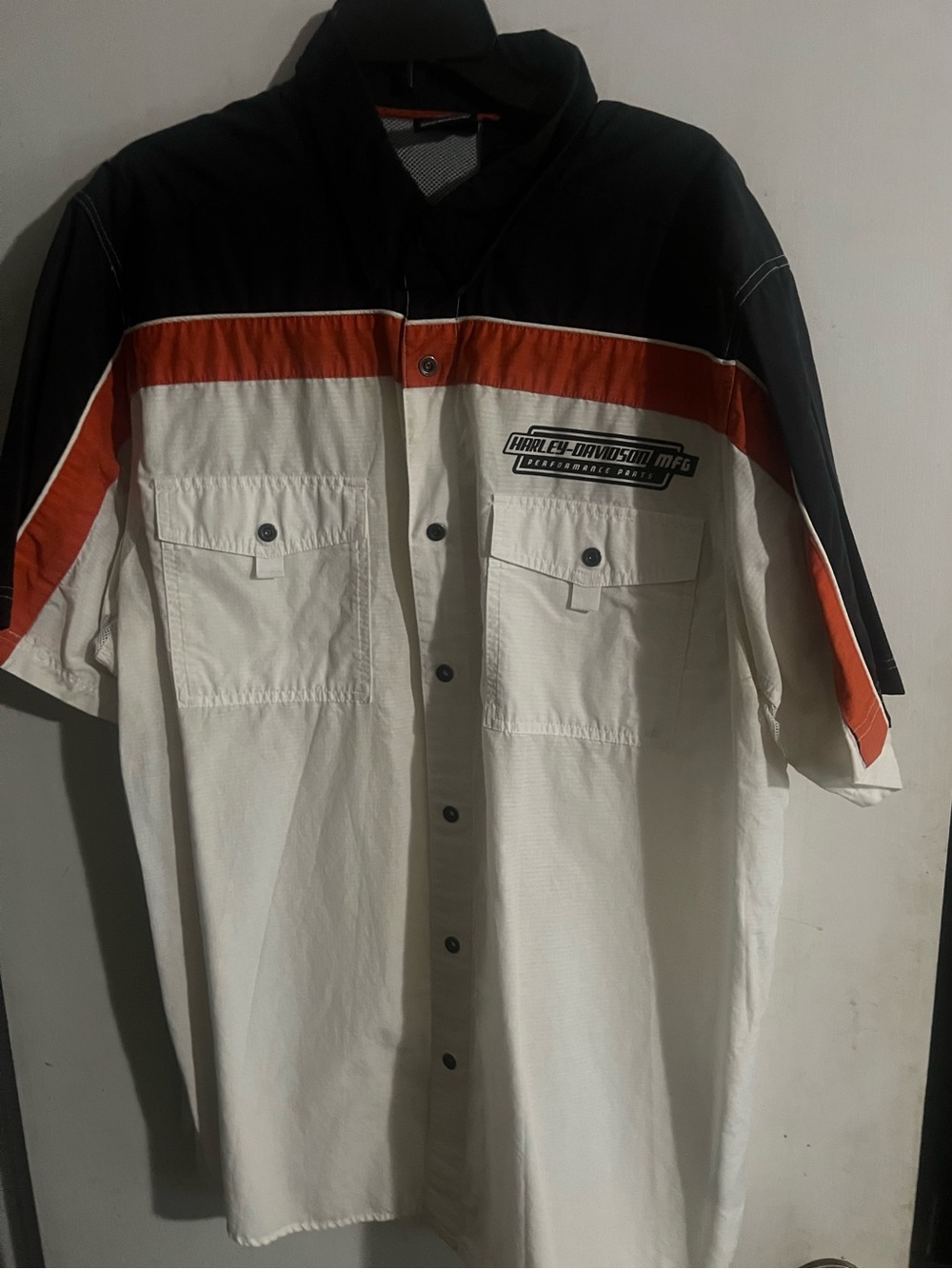 Mens Harley Davidson Button Front Shirt with Vented Back, Size XXL